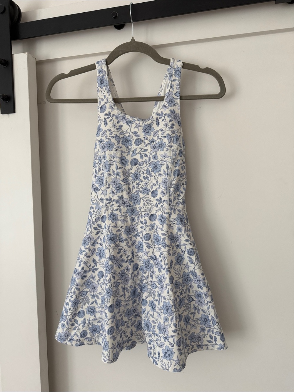 Girls Blue Floral Fit-and-Flare Dress